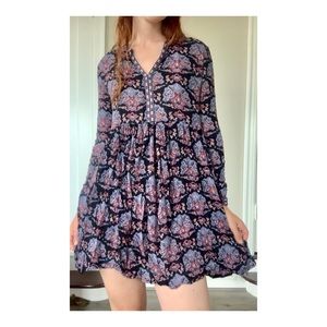 Pepe Jeans Boho Patterned Flowy Long Sleeve Dress S